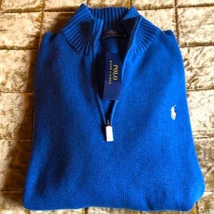 Men’s Polo pullover zip up sweater NWT